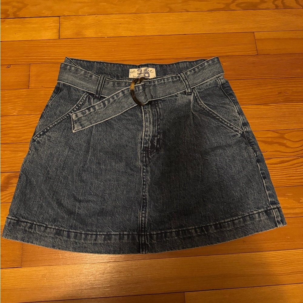 Free People Blue Denim Mini Skirt